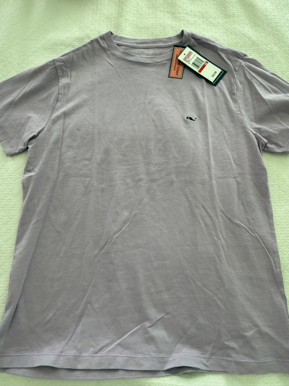 Men's Lavender purple XS Crew Neck T-Shirt - Small Embroidered Logo
